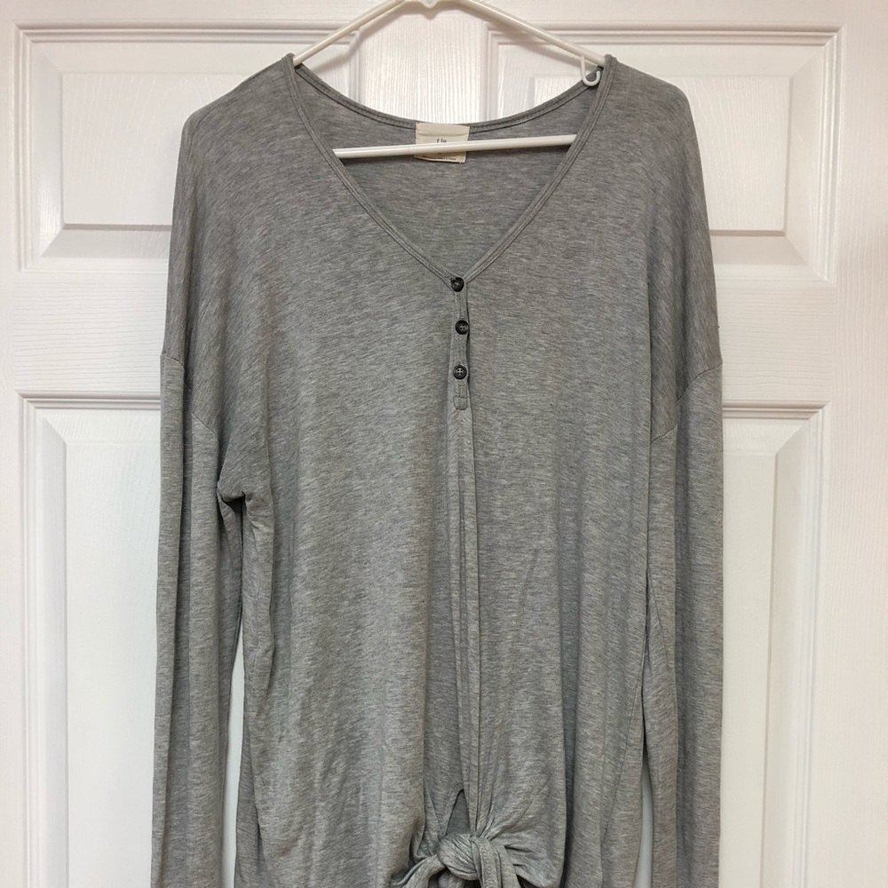 Gray Henley Long Sleeve